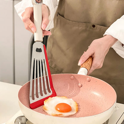 WORTHBUY Stainless Steel Slotted Turner Silicone Fish Spatula