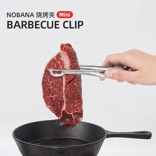 NOBANA Camping Clip Stainless Steel Kitchen Beef Food Tongs