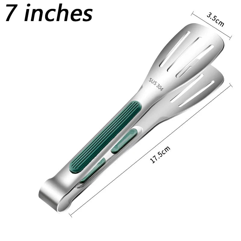 7/9/12inch Kitchen Tongs 304 Stainless Steel Grill Tongs for Cooking BBQ