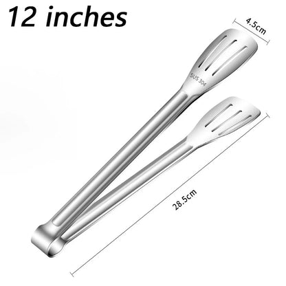 7/9/12inch Kitchen Tongs 304 Stainless Steel Grill Tongs for Cooking BBQ
