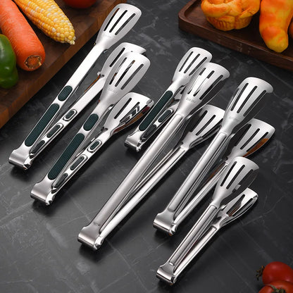 7/9/12inch Kitchen Tongs 304 Stainless Steel Grill Tongs for Cooking BBQ