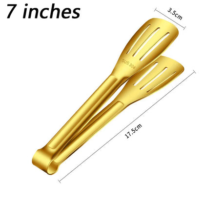 7/9/12inch Kitchen Tongs 304 Stainless Steel Grill Tongs for Cooking BBQ