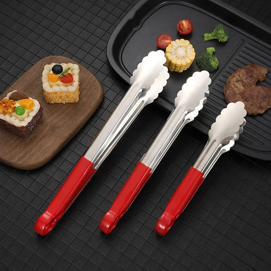 Stainless Steel BBQ Food Tongs Salad Bread Serving Clip
