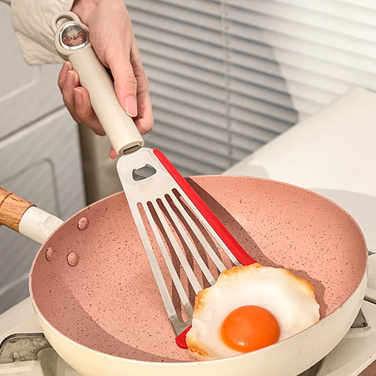 WORTHBUY Stainless Steel Slotted Turner Silicone Fish Spatula