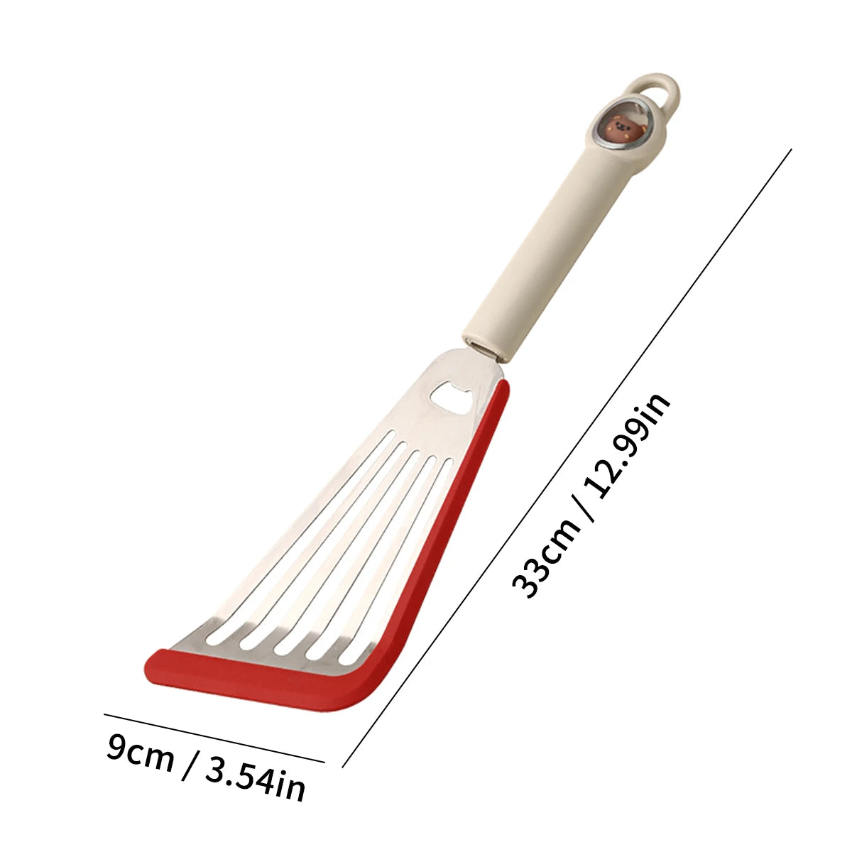 WORTHBUY Stainless Steel Slotted Turner Silicone Fish Spatula