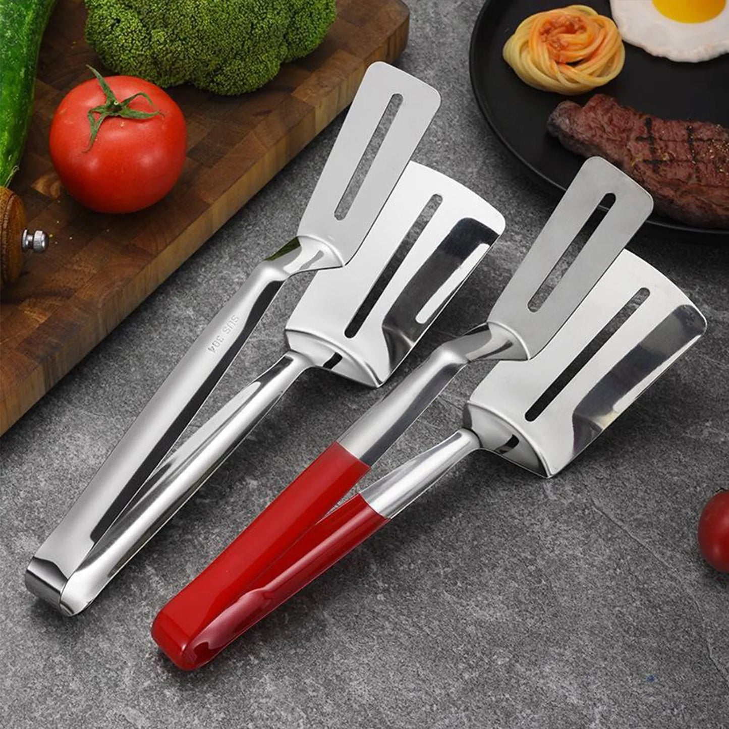 Fish Frying  Pancake Steak BBQ Tongs Clip Household Kitchen Tool