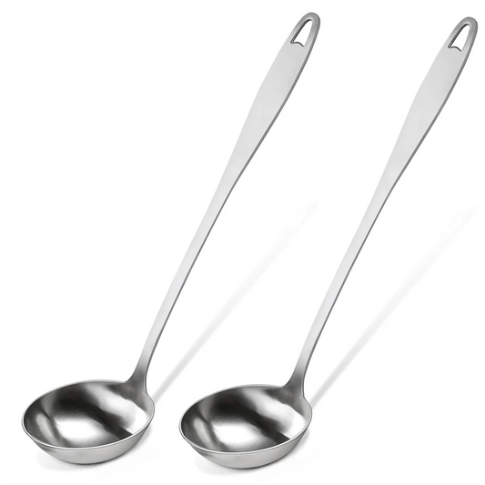 Retail! 2pcs Soup Ladle Made of High-Quality Stainless Steel