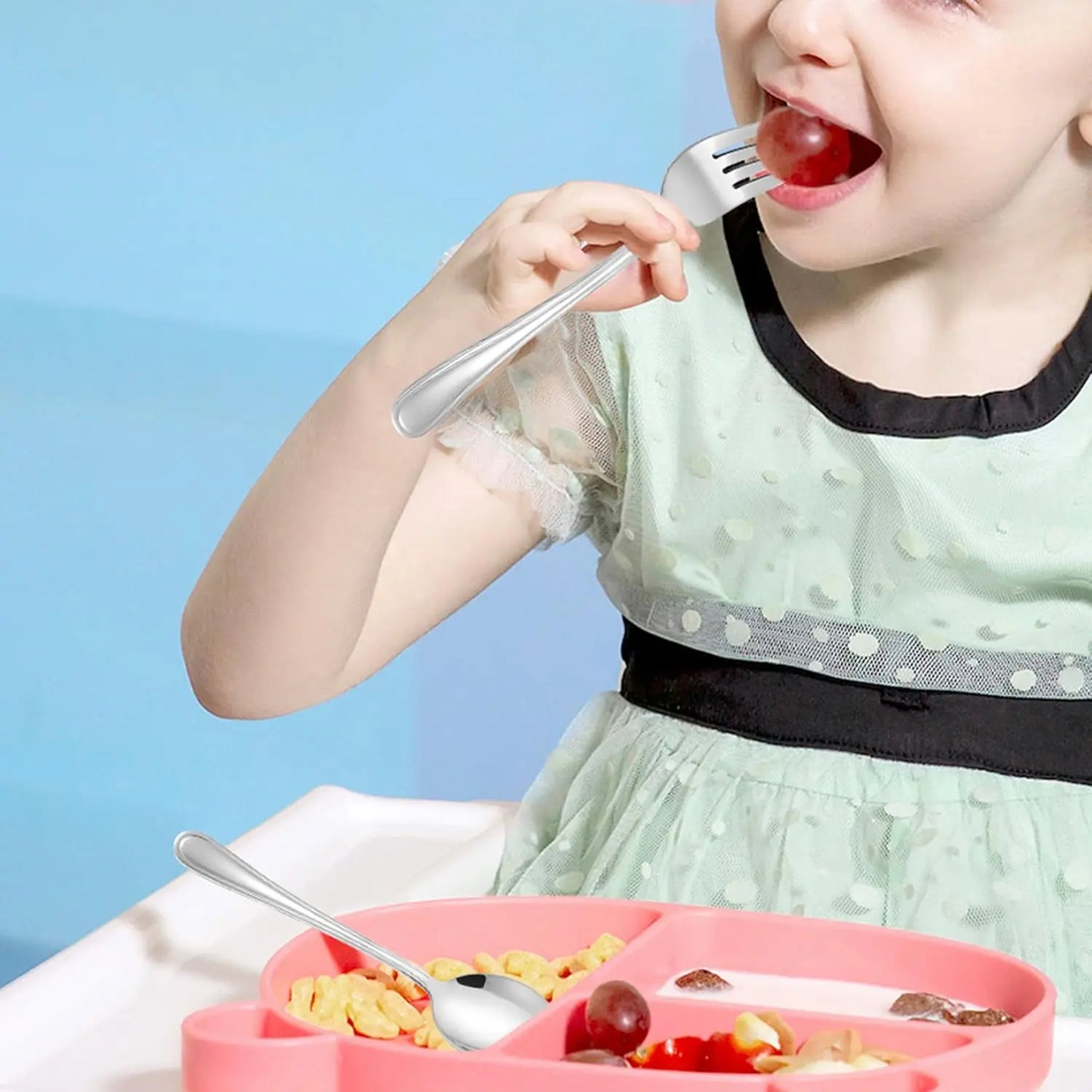 12-Piece Kids Silverware Set, Stainless Steel Toddler Utensils Flatware Set