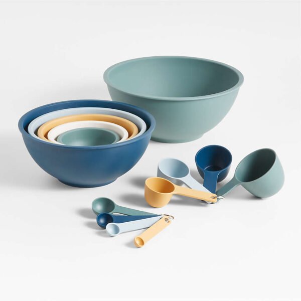 Set of 6 White Rimmed Mixing & Serving Bowls - Image 5