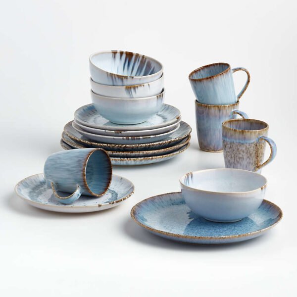 Blue and White Artisan Ceramic Dinnerware Collection