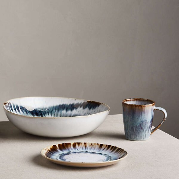 Blue and White Artisan Ceramic Dinnerware Collection - Image 4