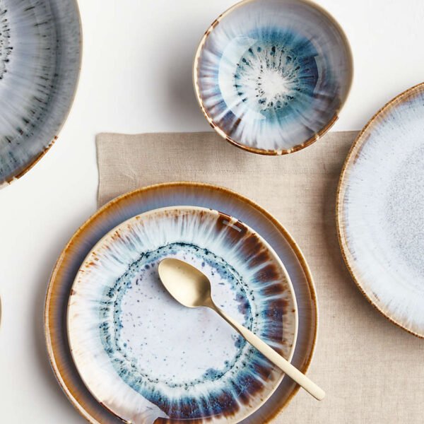 Blue and White Artisan Ceramic Dinnerware Collection - Image 5