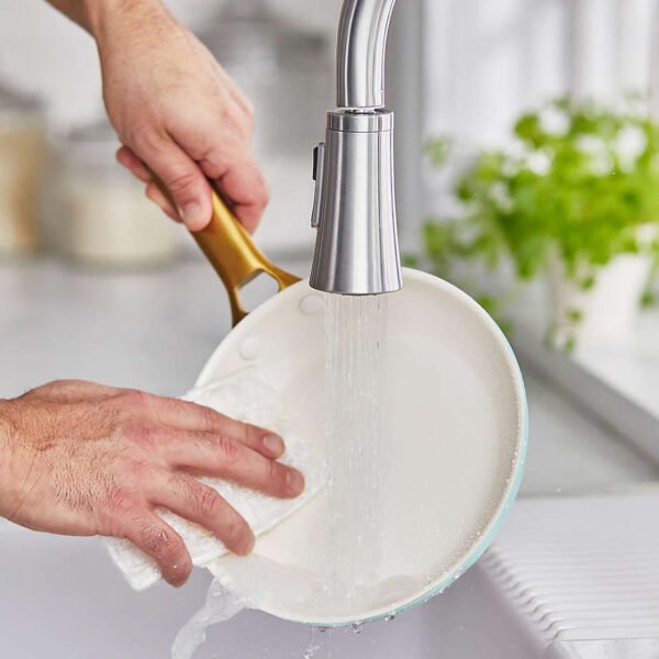 Supper Non-Stick Enameled Cast Iron Shallow Frying Pan - Image 2