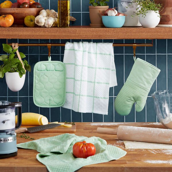 Kitchen Pistachio Ribbed Soft Silicone Pot Holders Set Of 2 - Image 5