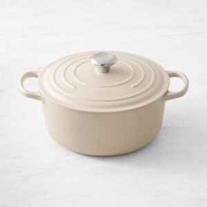 Sleek Cast Iron Pot – Enamel Coated, Round Shape