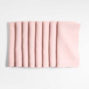 Handcrafted Linen Napkins – Spring Pink, Set of 8