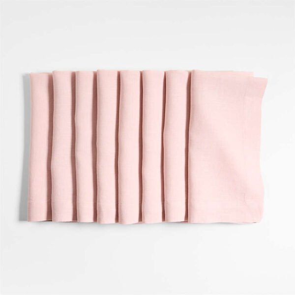 Handcrafted Linen Napkins – Spring Pink, Set of 8