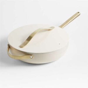 Cream Non-Stick Ceramic Sauteuse – Oven-Safe & Stylish