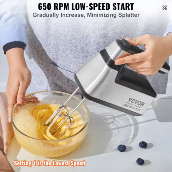 VEVOR Cordless Electric Hand Mixer – Variable Speed Handheld Mixer - Image 4