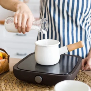 A36T-2X Enamel Milk Pan, Mini Butter Warmer 10Cm Saucepan Pan Cookware