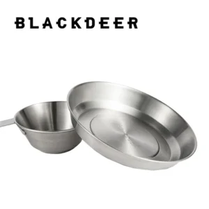 BLACKDEER Stainless Steel Folding Camping Bowl & Plate – Portable Outdoor Cookware