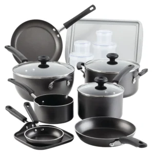20 Piece Aluminum Nonstick Cookware Pots and Pans Set, Gray