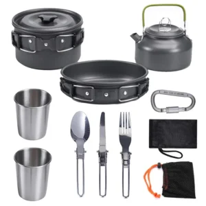 Camping Cookware Kit Outdoor Aluminum Cooking Set