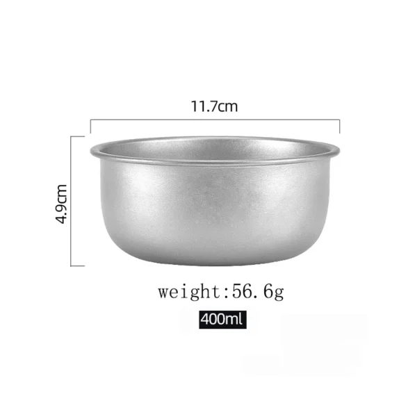Lightweight Stackable Pure Titanium Camping Bowl (400ML / 500ML) - Image 6