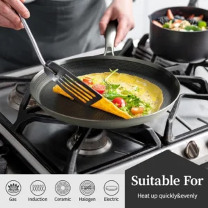 Stainless Steel Crepe Pan Non-Stick Honeycomb Coating Frying Pan