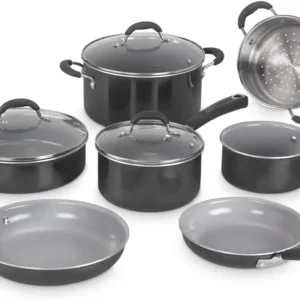 11-Piece Nonstick Cookware Set, Ceramica XT, Black, 54C-11BK