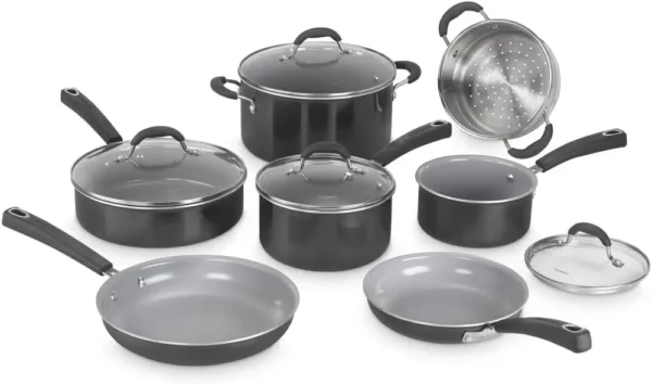 11-Piece Nonstick Cookware Set, Ceramica XT, Black, 54C-11BK